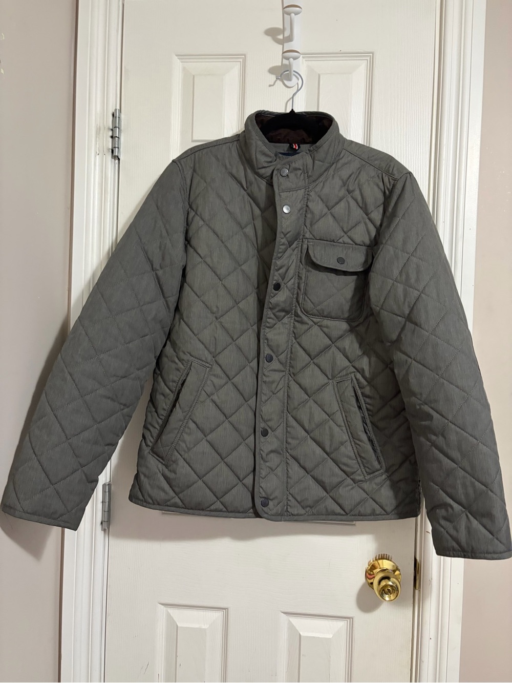 Tommy Hilfiger Quilted Olive Gray Lightweight Jacket